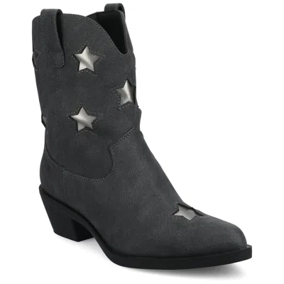Journee Collection Journee Womens Underwood Medium And Wide Width Western Star Detail Ankle Booties