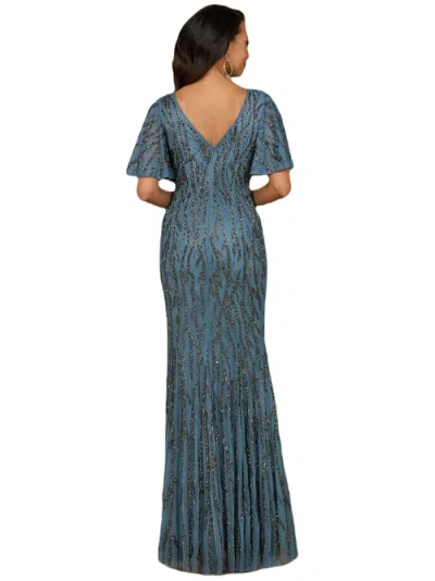 Lara New York Beaded Gown With Flutter Sleeves