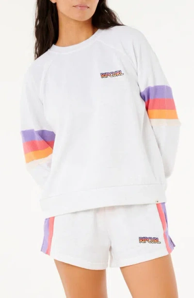 Rip Curl Las Dalias Cotton Blend Fleece Raglan Sweatshirt