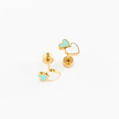 Pip Pop Heart Stack Stud Earrings
