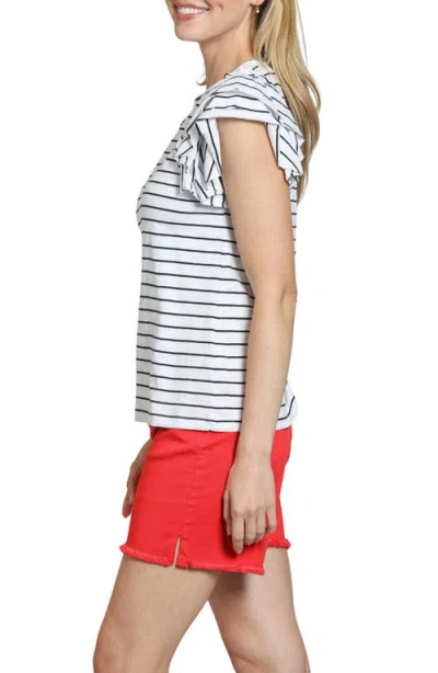 Apny Ruffle Sleeve T-shirt In White