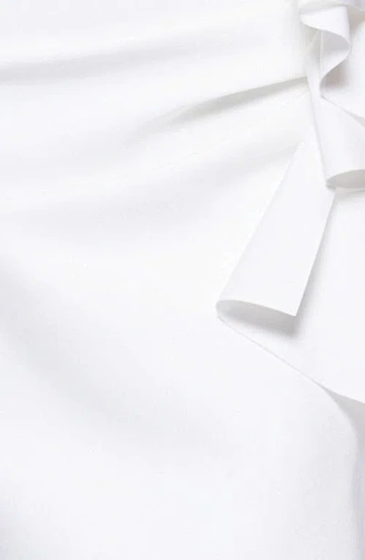 Xscape Evenings Cascade Ruffle Cocktail Sheath Dress In White