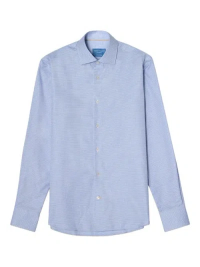 Robert Talbott Reynolds Mini Check Shirt In Blue