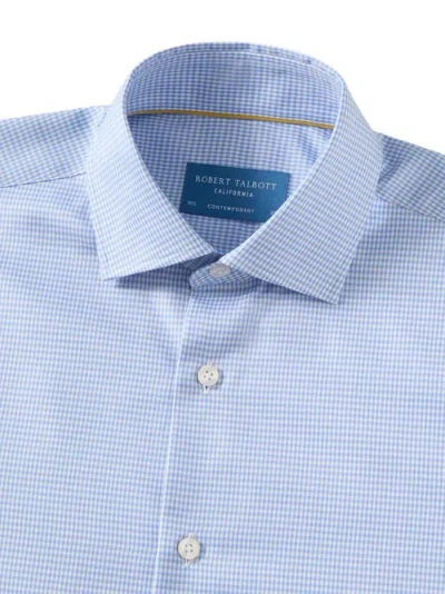 Robert Talbott Reynolds Mini Check Shirt In Blue