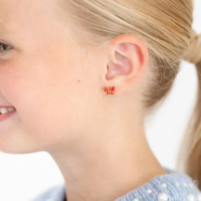 Pip Pop Red Bow Stud Earrings