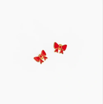 Pip Pop Red Bow Stud Earrings