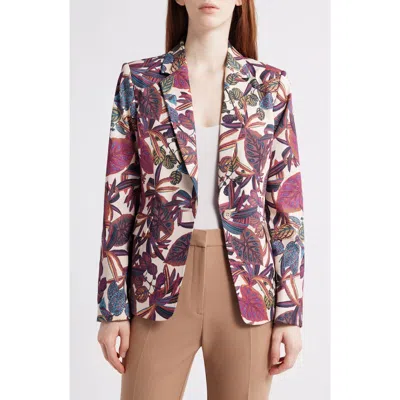 Tahari Asl Print One-button Blazer