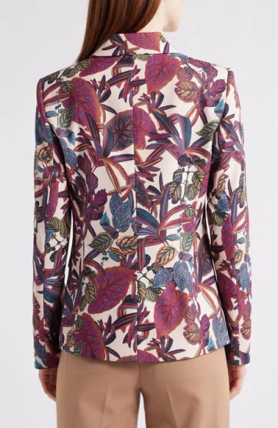 Tahari Asl Print One-button Blazer