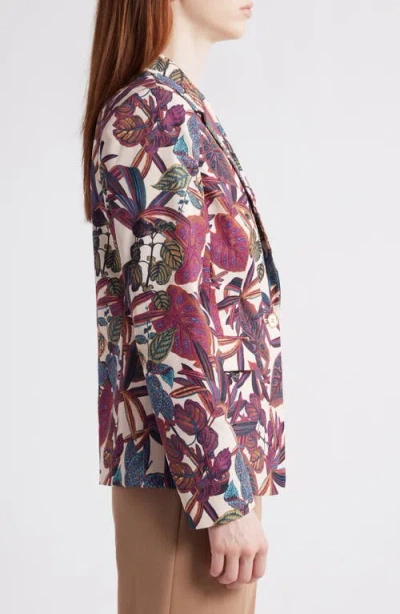 Tahari Asl Print One-button Blazer