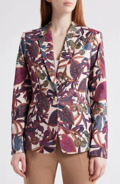 Tahari Asl Print One-button Blazer