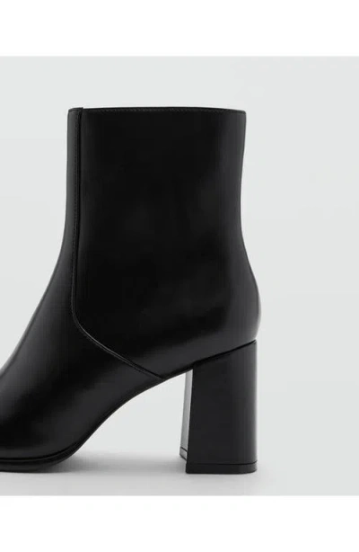 Mango Pointed Heeled Ankle Boots In Black