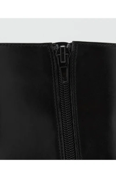 Mango Pointed Heeled Ankle Boots In Black