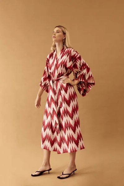 Guadalupe Design Anisa Ikat Kimono In Red
