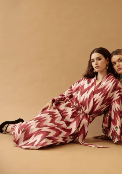 Guadalupe Design Anisa Ikat Kimono In Red