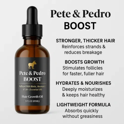Pete & Pedro Boost Hair & Beard Growth Strengthening Serum With Biotin & Rosemary