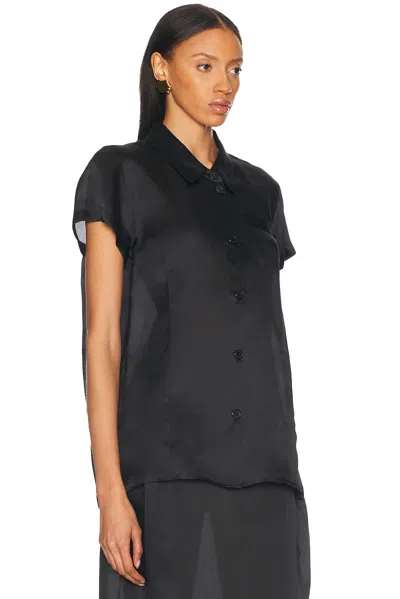 Khaite Keefe Silk Charmeuse Shirt In Black