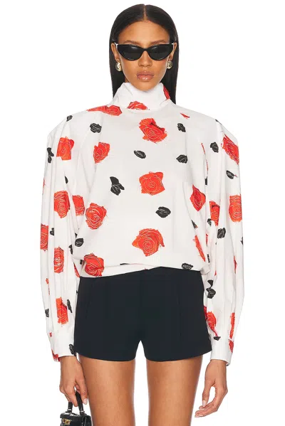 Marni Balloon Top With Long Raglan Sleeves Lily White
