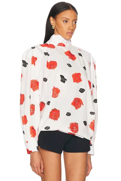 Marni Balloon Top With Long Raglan Sleeves Lily White