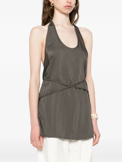 Lemaire Halterneck Wrap Top Asymmetric Hem