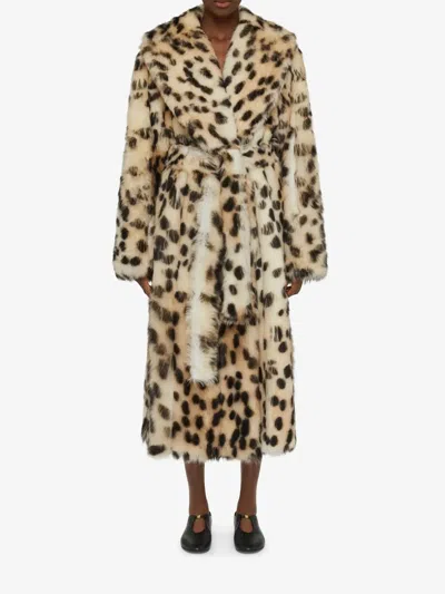 Givenchy Oversized Coat In Fur With Leopard Print