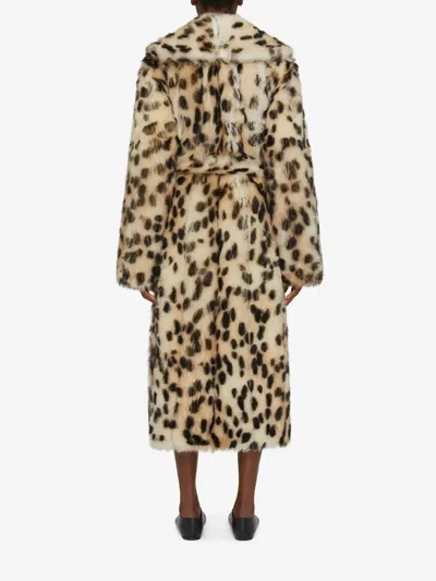 Givenchy Oversized Coat In Fur With Leopard Print