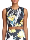 CLOVER CANYON Printed Neoprene Cropped Top