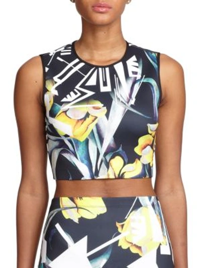 Clover Canyon Printed Neoprene Cropped Top In Multi