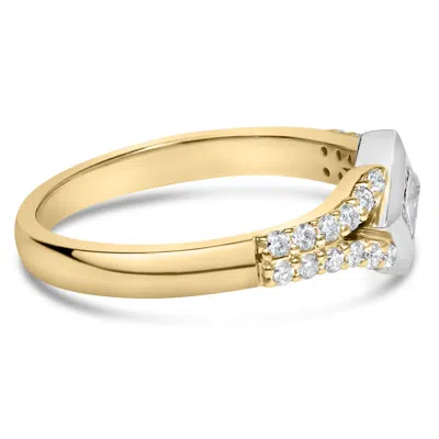 Haus Of Brilliance 10k Two Tone Color 1/2 Cttw Diamond Kite And Split Shank Ring (h-i Color