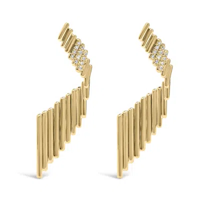 Haus Of Brilliance 14k Yellow Gold Plated .925 Sterling Silver Sculpted Diamond Accent Drop Earrings