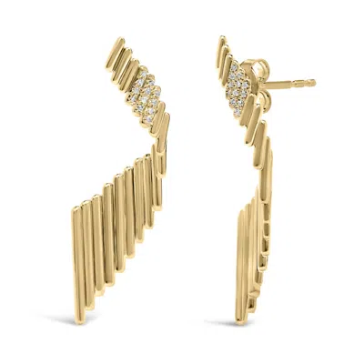 Haus Of Brilliance 14k Yellow Gold Plated .925 Sterling Silver Sculpted Diamond Accent Drop Earrings
