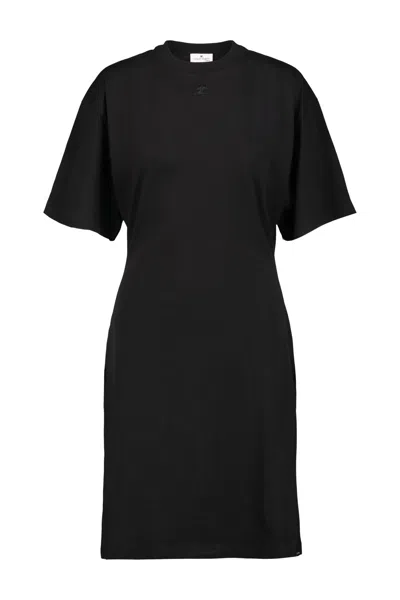 Courrèges Courregès Short Cotton Dress In Black