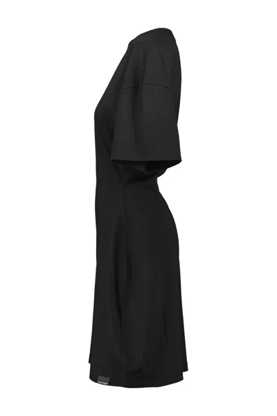 Courrèges Courregès Short Cotton Dress In Black