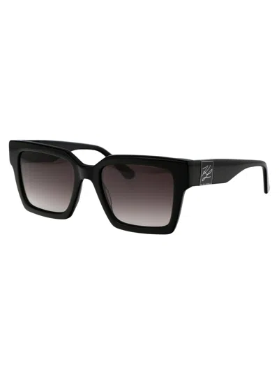 Karl Lagerfeld Black Acetate Sunglasses In Black