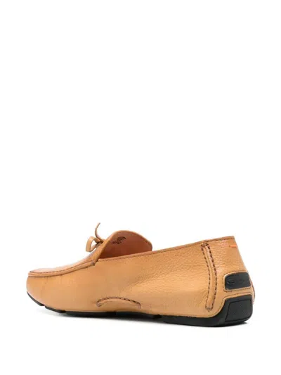 Santoni Grained-leather Loafers