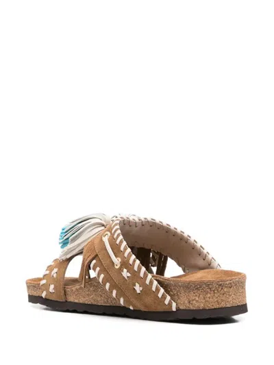 Elena Iachi Suede Tan Slippers