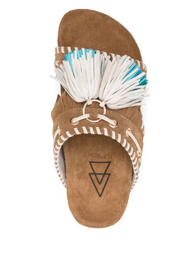 Elena Iachi Suede Tan Slippers