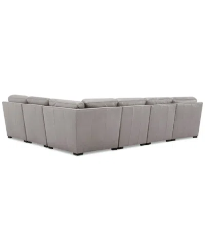 Macy's Radley Roll Arm 132" 6-pc. Leather Square Corner Chaise Sectional, Exclusively At