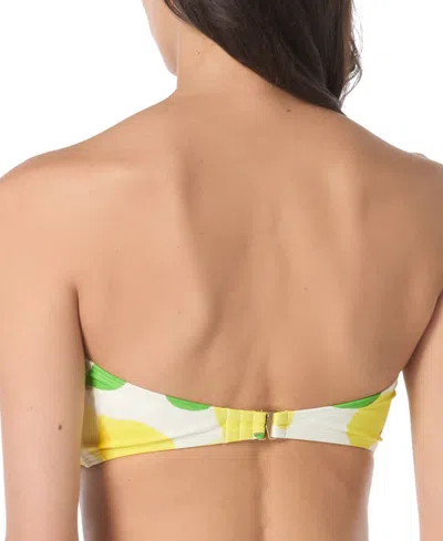 Kate Spade Womens Printed Tie Front Bandeau Bikini Top High Waist Bottoms In Green