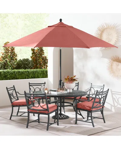 Agio Wythburn Outdoor Dining 7pc Set (60" Round Table & 6 Scroll Dining Chairs)