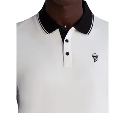 Karl Lagerfeld Men's Short Sleeve Tipped Logo Polo Shirt