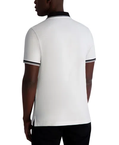 Karl Lagerfeld Men's Short Sleeve Tipped Logo Polo Shirt
