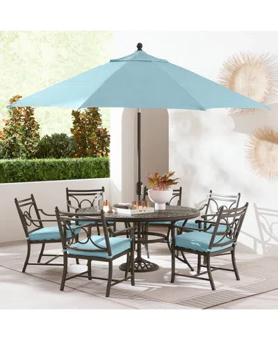 Agio Wythburn Outdoor Dining 7pc Set (60" Round Table & 6 Scroll Dining Chairs)