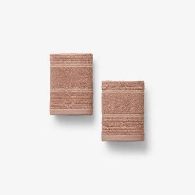 The Company Store Textured Stripe Washcloths, Set Of 2
