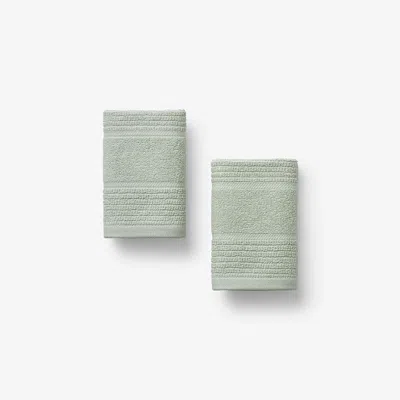 The Company Store Textured Stripe Washcloths, Set Of 2