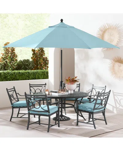 Agio Wythburn Outdoor Dining 7pc Set (60" Round Table & 6 Scroll Dining Chairs)