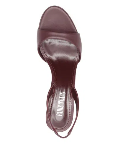 Paris Texas Slingback Sandals In Rouge Noir Leather In Burgundy