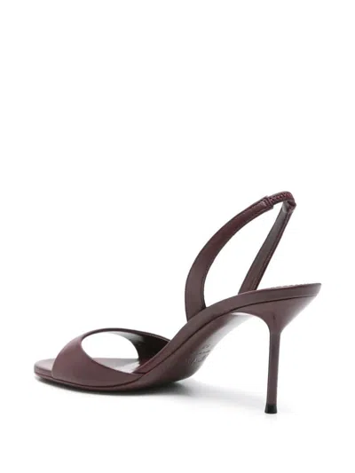 Paris Texas Slingback Sandals In Rouge Noir Leather In Burgundy