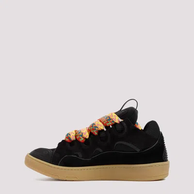 Lanvin Curb Sneakers In Leather And Suede With Multicolor Laces