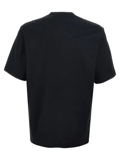 Amiri Black Crewneck T-shirt With Logo Lettering Print On The Front In Cotton Man