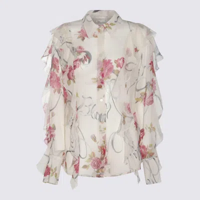 Blumarine Women Floral Silk Chiffon Shirt